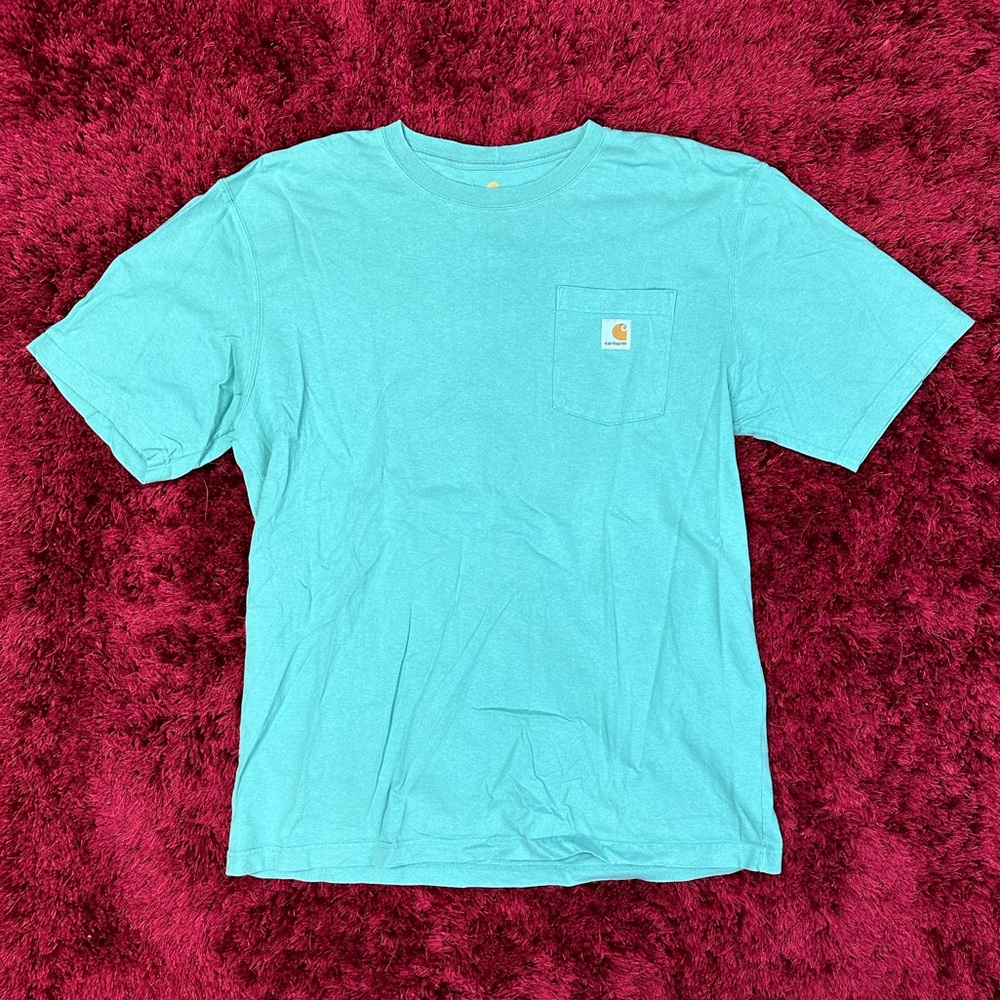 Carhartt Pocket Shirt Mint Green Short Sleeve Large Tall Tiffany
